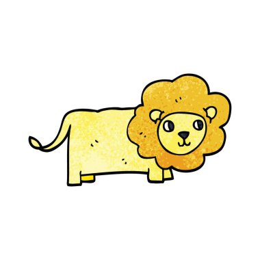 çizgi film doodle aslan illüstrasyon