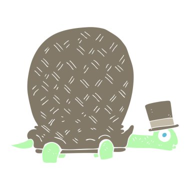 Kaplumbağa düz renkli çizimi