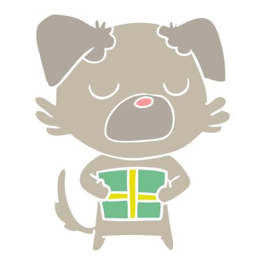 düz renk stil karikatür köpek