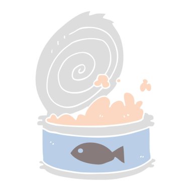 düz renk stil çizgi film konserve gıda