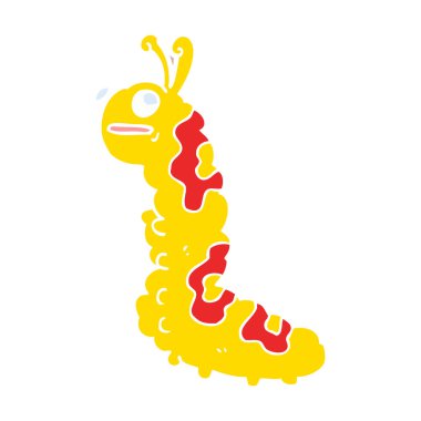 komik düz renk tarzı çizgi film tırtıl