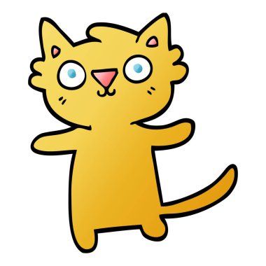 vektör degrade illüstrasyon karikatür kedi