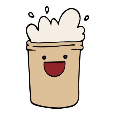 çizgi film doodle mutlu içecekler