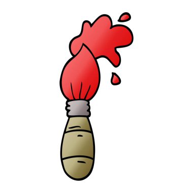 çizgi film doodle boya fırçası