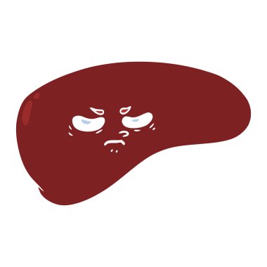 düz renk tarzı çizgi film karaciğer