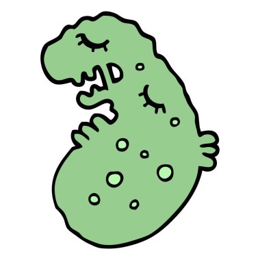 elle çizilmiş doodle tarzı çizgi film mikrop