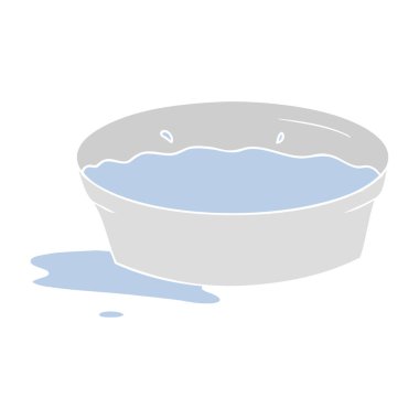 düz renk stil karikatür köpek su kabı