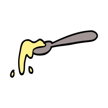 çizgi film doodle kepçe gıda