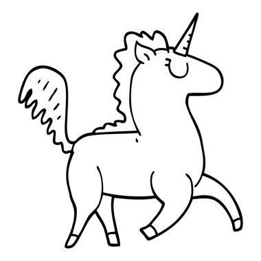 çizgi çizme çizgi film tek boynuzlu at