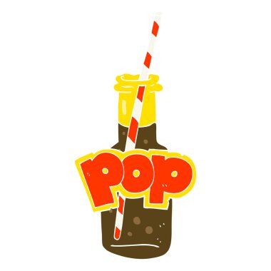 Gazlı İçecek şişe düz renkli çizimi