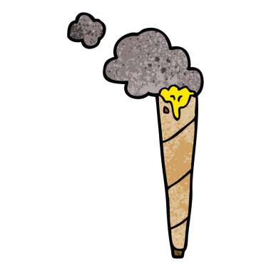 Sigara haddelenmiş karikatür doodle