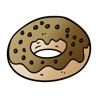 çizgi film doodle Çikolata kaplı çörek