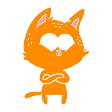 düz renk stil karikatür kedi