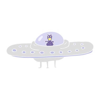 uçan daire düz renkli çizimi