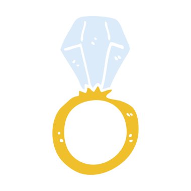 düz renk illüstrasyon karikatür nişan yüzüğü