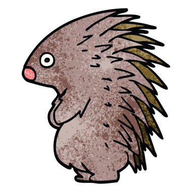 çizgi film doodle dikenli kirpi