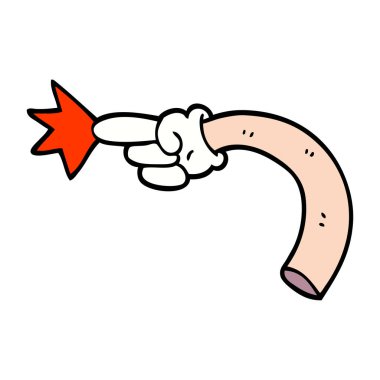 çizgi film doodle işaret eden bir ele