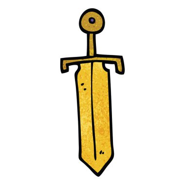 çizgi film doodle bronz kılıç