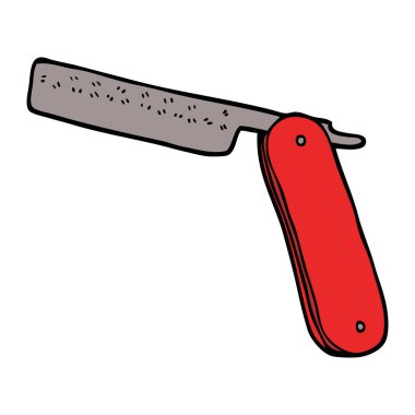 çizgi film doodle kesme boğaz ustura