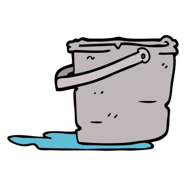 çizgi film doodle kova beyaz arka plan üzerinde