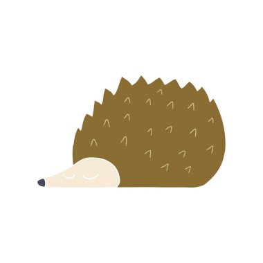 düz renk tarzı çizgi film kirpi