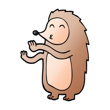 çizgi film doodle mutlu kirpi