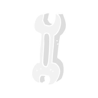 Somun anahtarı düz renkli çizimi