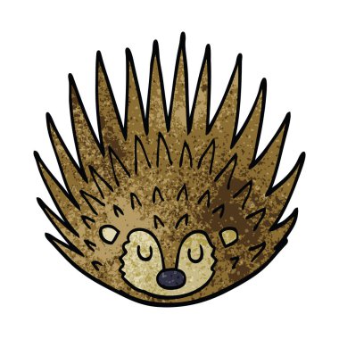 çizgi film doodle dikenli kirpi