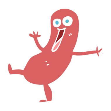 mutlu düz renk illüstrasyon karikatür sosis