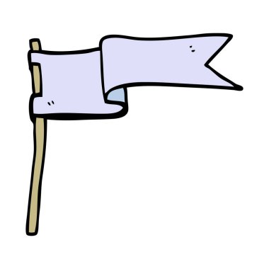 doodle bayrak rüzgarda sallayarak çizgi film