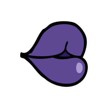 çizgi film doodle mor dudaklar