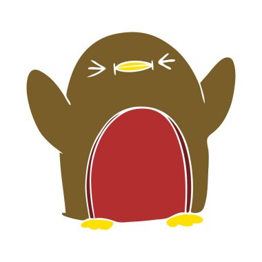 düz renk stil çizgi film Robin