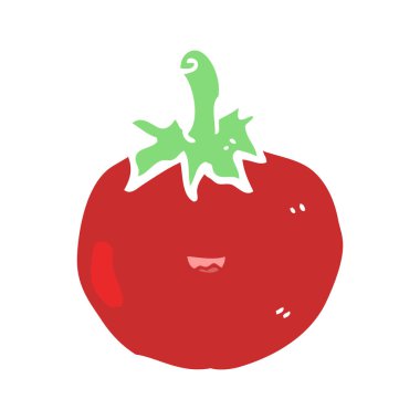 sevimli düz renk tarzı çizgi film domates