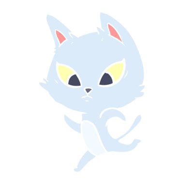 düz renk stil karikatür kedi karıştı