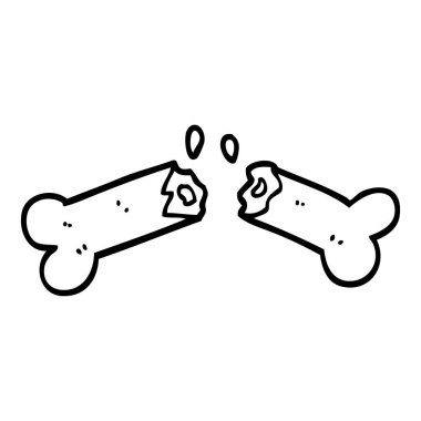 kemik kırık siyah beyaz çizgi film