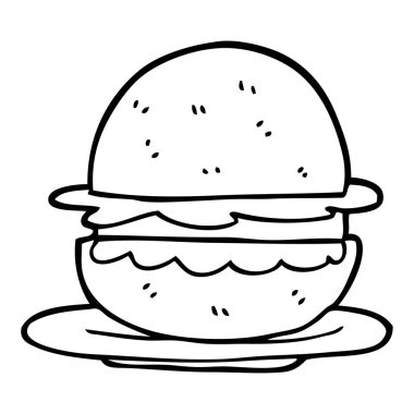 siyah beyaz çizgi film burger