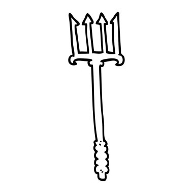 çizim karikatür altın trident