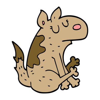 çizgi film doodle köpek oturma