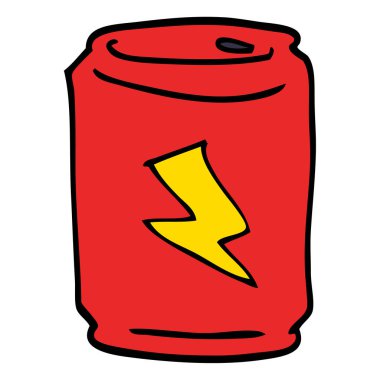 çizgi film doodle enerji içeceği konservesi