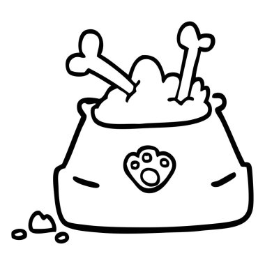 çizgi çizme çizgi film evde beslenen hayvan kase