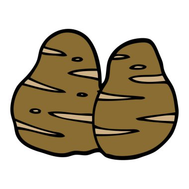 Doodle sebze, renkli vektör çizim karikatür