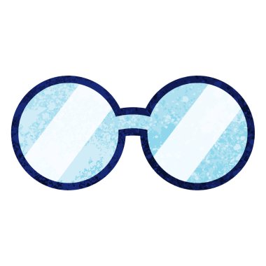 Gözlük grafik vektör çizim simgesi