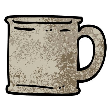 Grunge dokulu illüstrasyon karikatür Hana