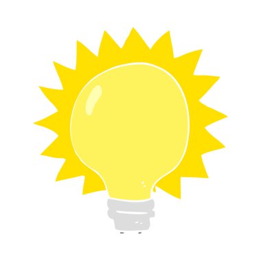 ampul düz renkli çizimi