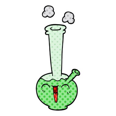 çizgi film doodle bong beyaz arka plan üzerinde