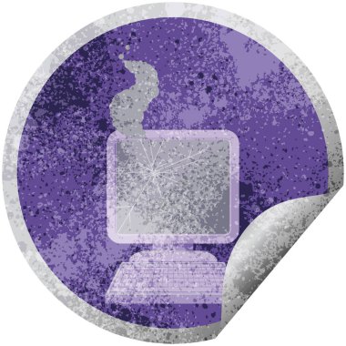 kırık bilgisayar grafik vektör çizim dairesel etiket