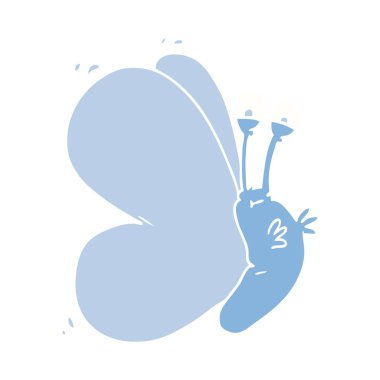 komik düz renk stil karikatür kelebek