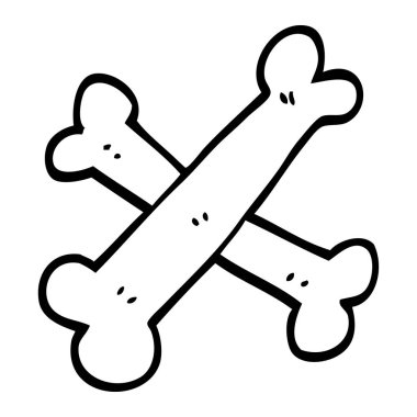 çizim için çarpı işareti karikatür kemikler