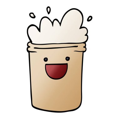 çizgi film doodle mutlu içecekler