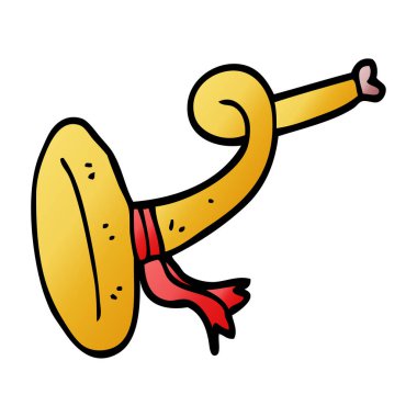 çizgi film kıvrılmış doodle boynuz enstrüman